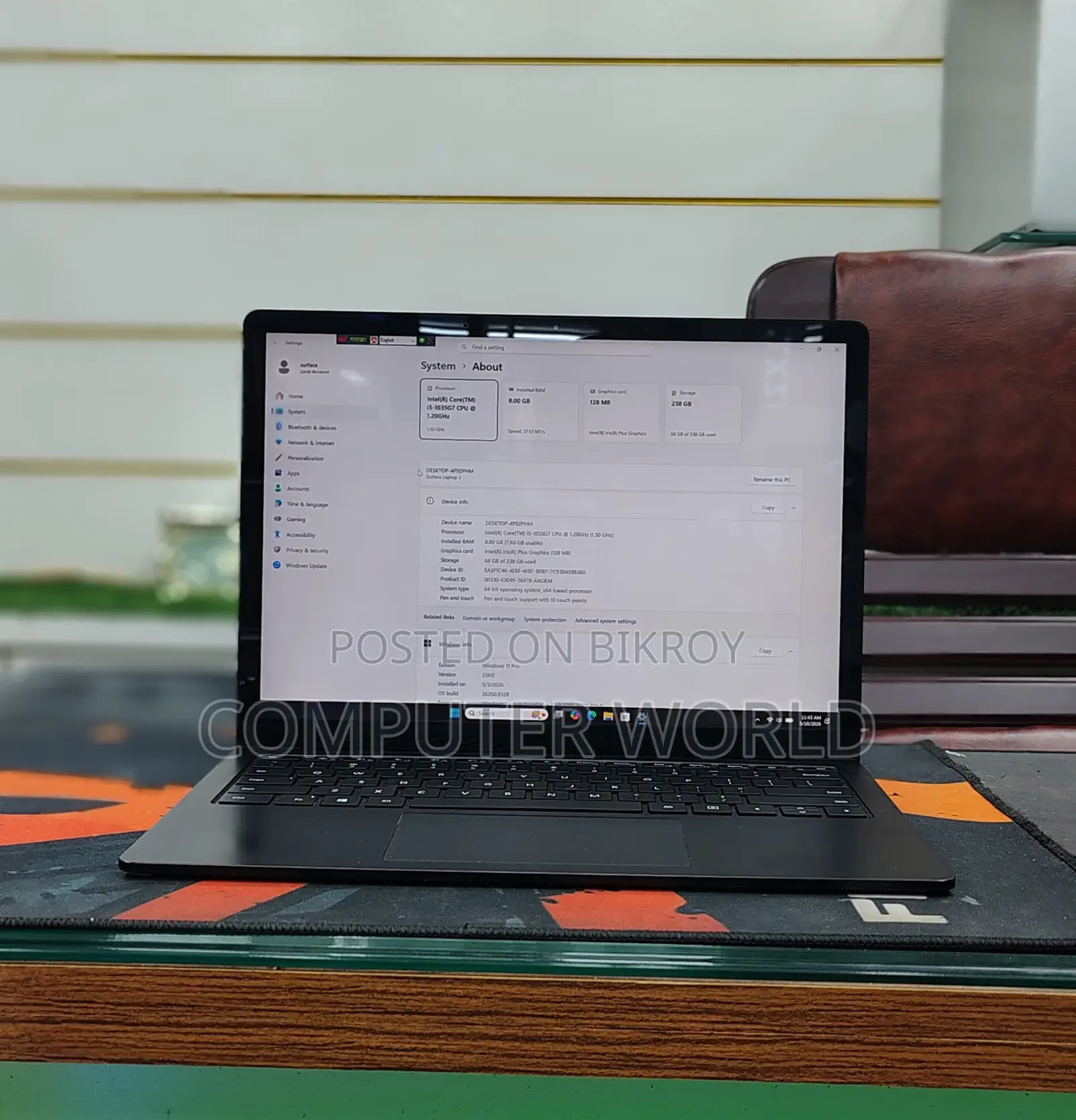 Microsoft Surface Laptop 3 8GB Intel Core i5 256GB SSD