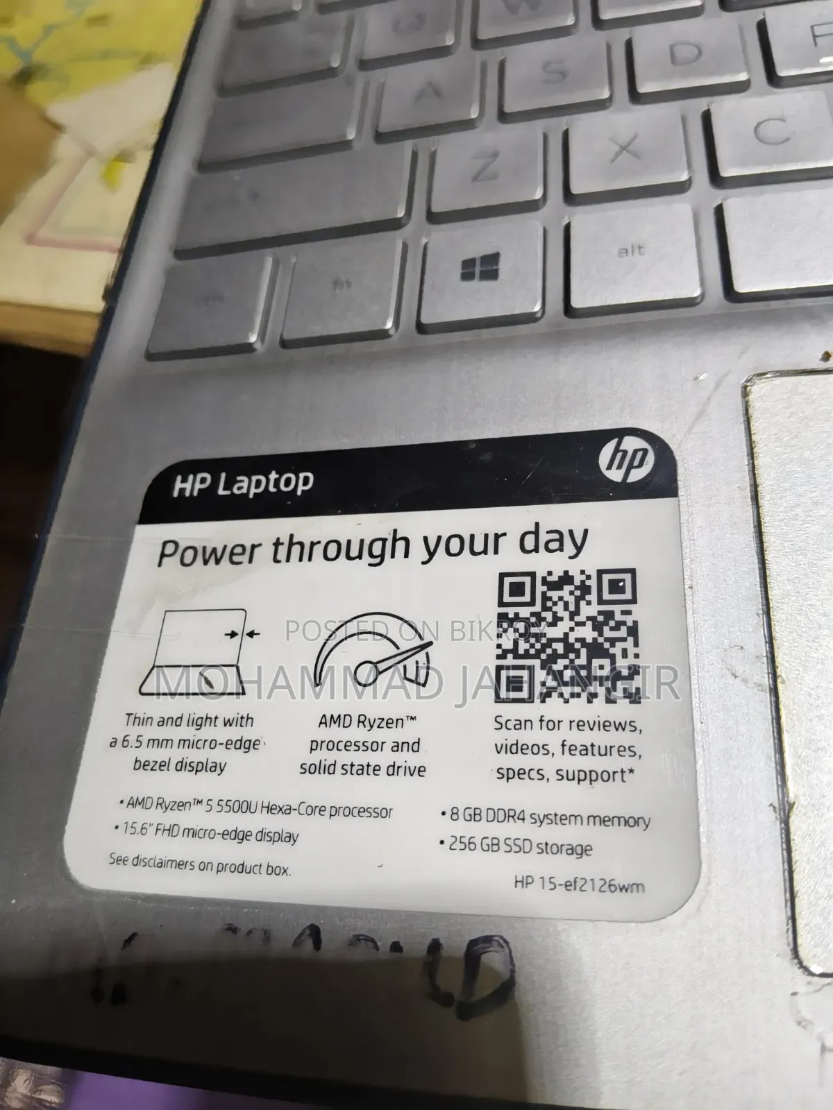 HP 15 Laptop 8GB AMD Ryzen 5 SSD 256GB