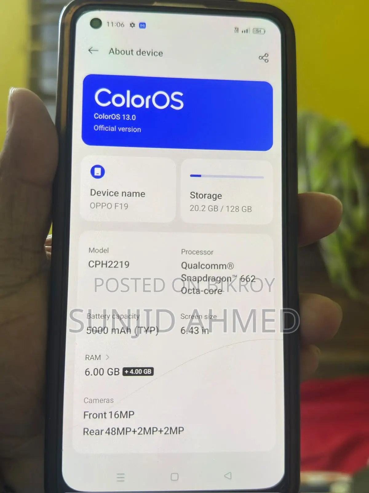 Oppo F19S 128 GB Gray