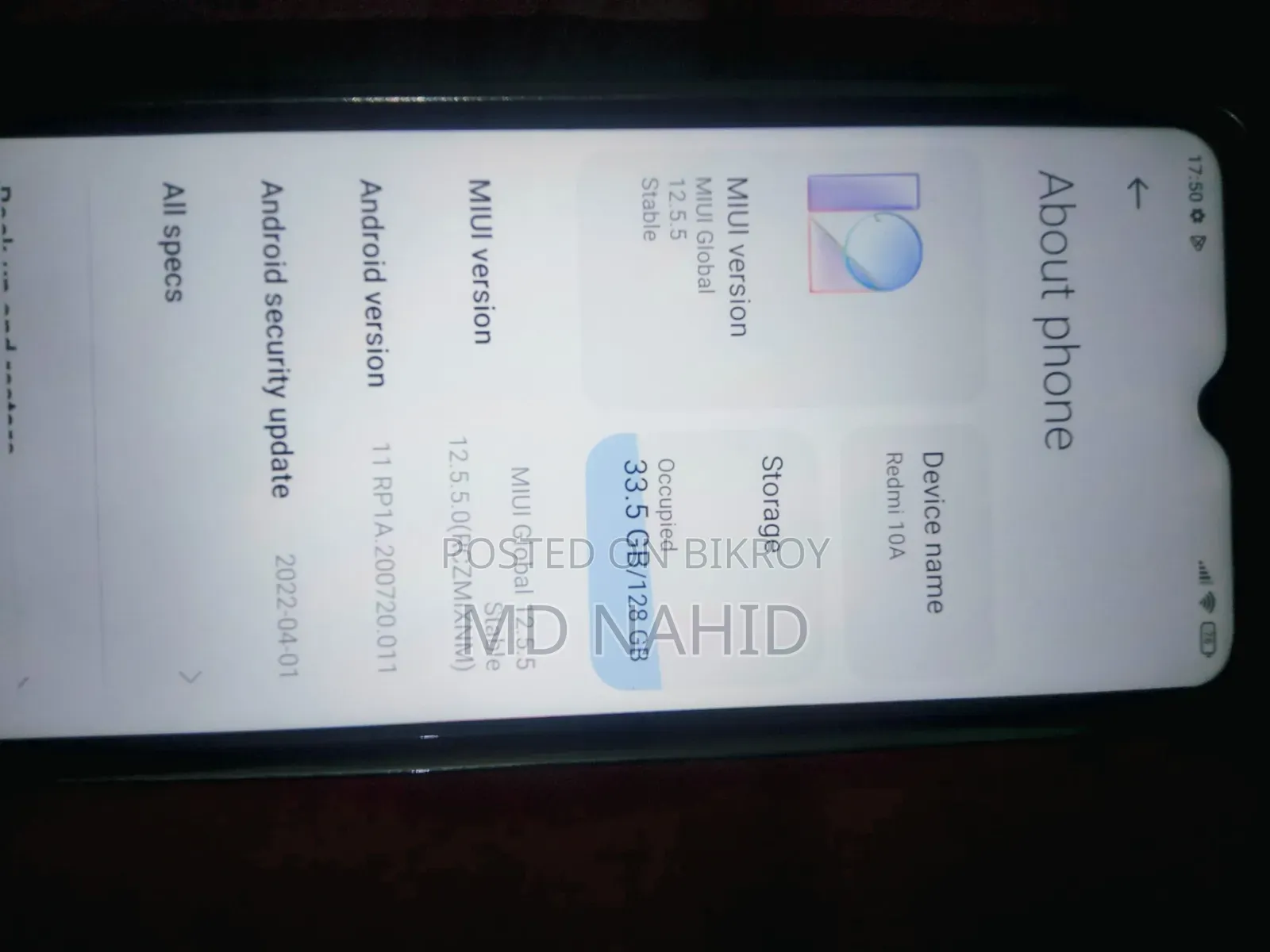 Xiaomi Redmi 10A 128 GB Blue