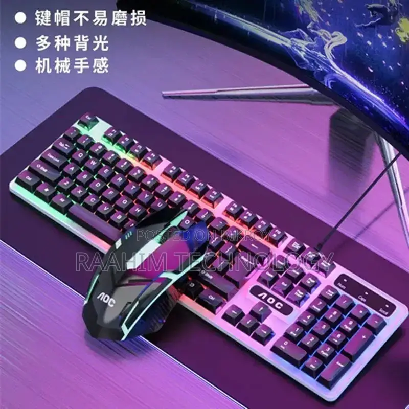 AOC KM100 Wired Keyboard & Mouse Combo Backlit Gaming Keyboard Mouse