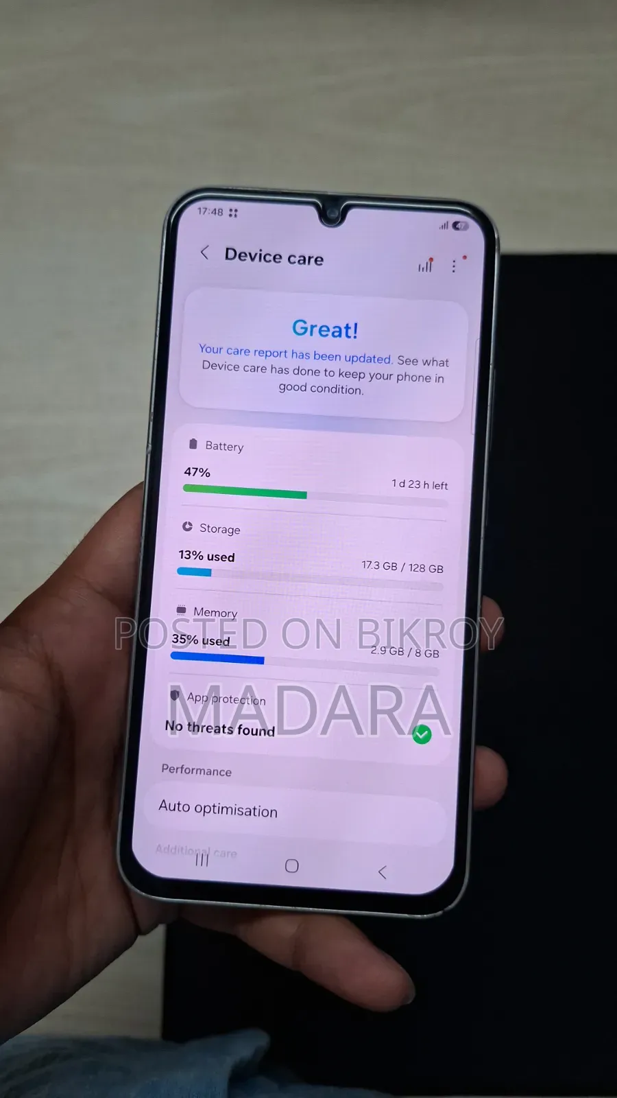 স্যামসাং গ্যালাক্সি এ৩৪ ১২৮ জিবি সিলভার