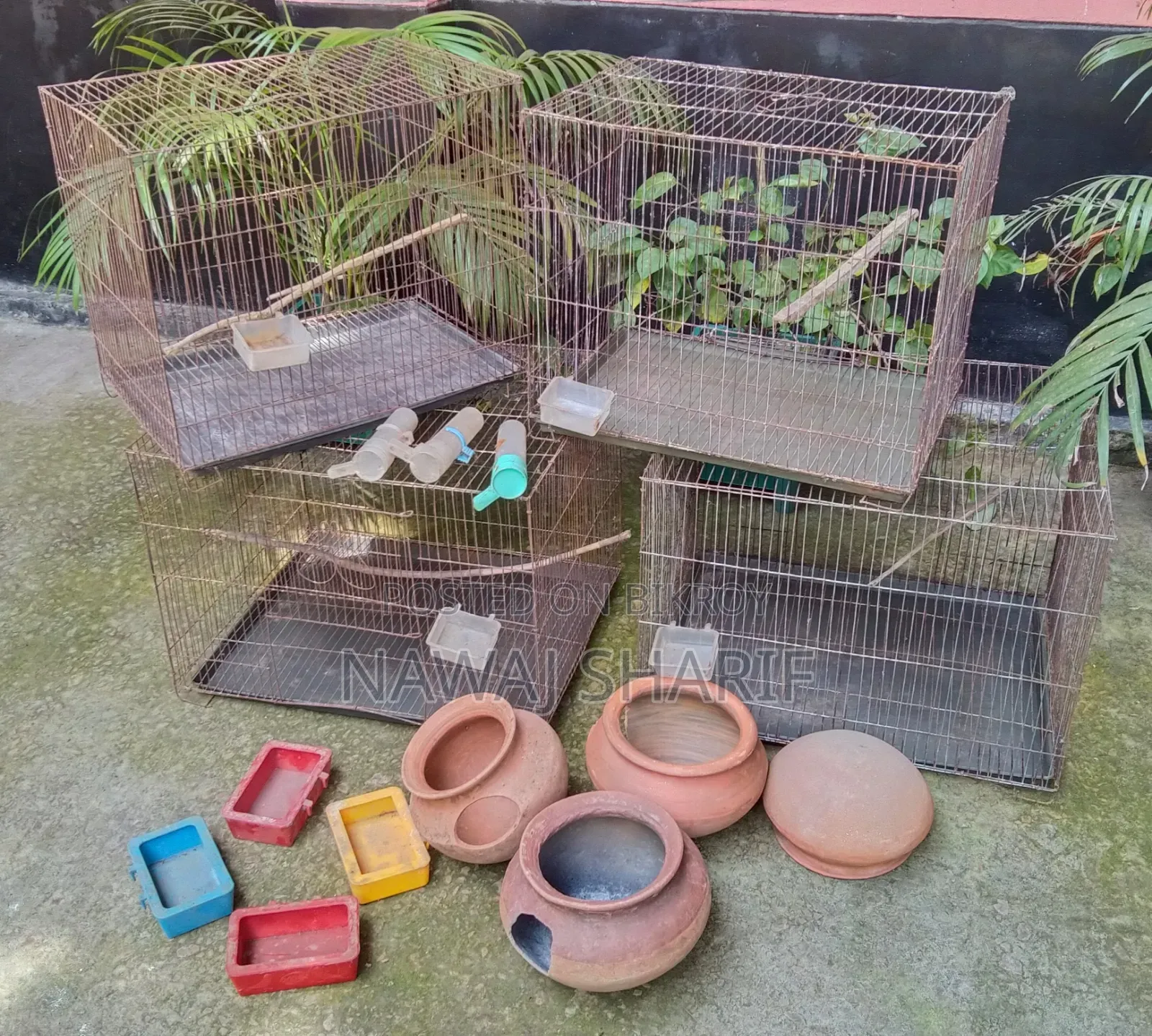 4 Bird Cages + Full Set