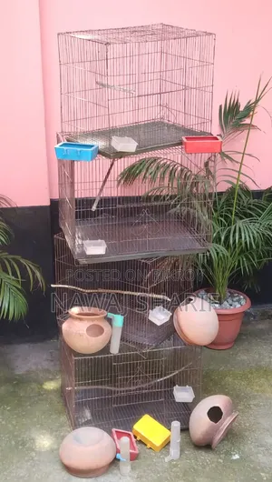 4 Bird Cages + Full Set