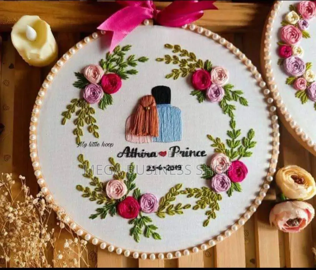 Custom Handmade Hoop Art