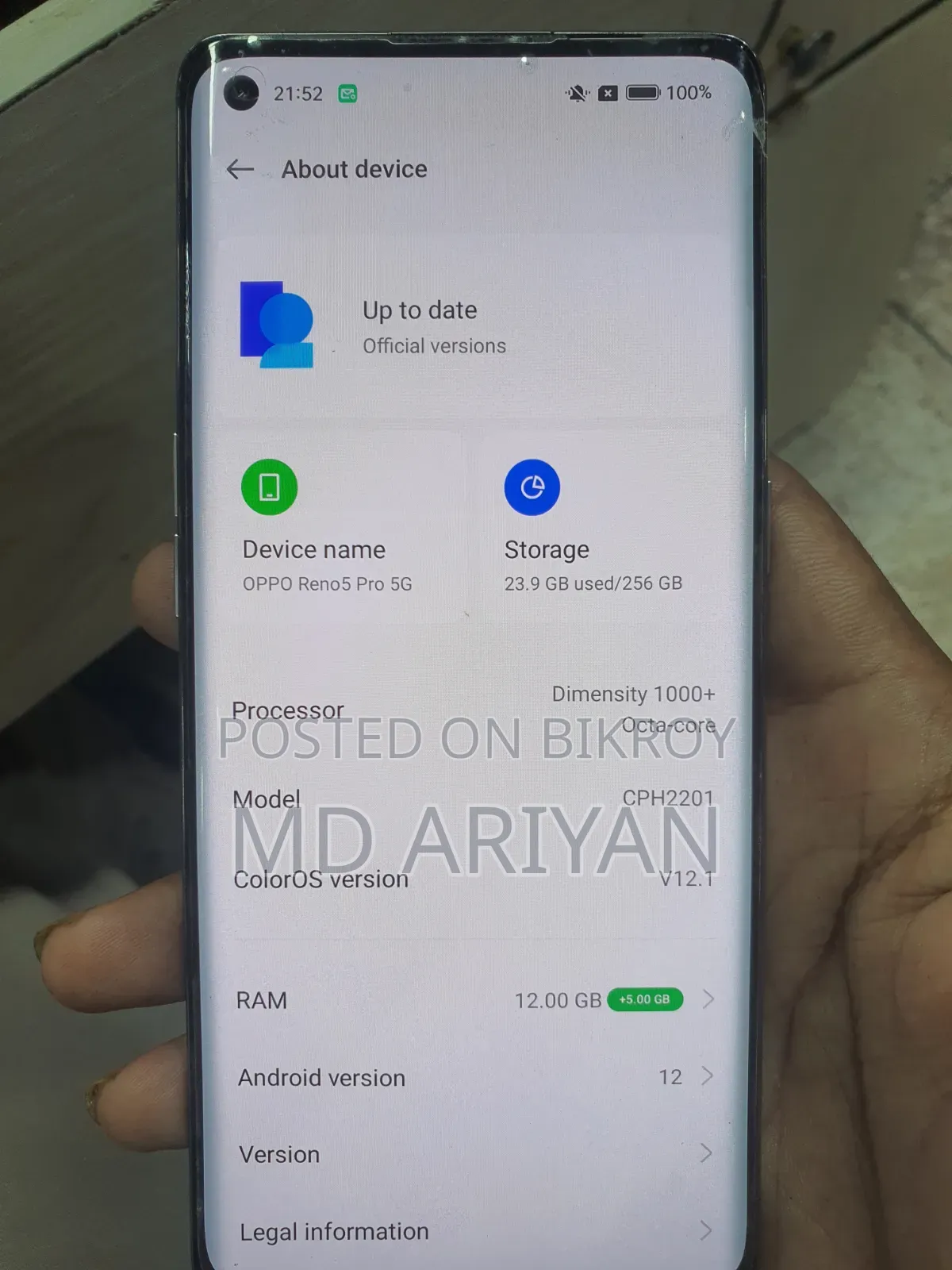 New Oppo Reno5 Pro 5G 256 GB Gray