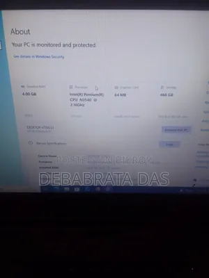 Laptop HP 14-Dq1025cl 4GB Intel Pentium HDD 500GB