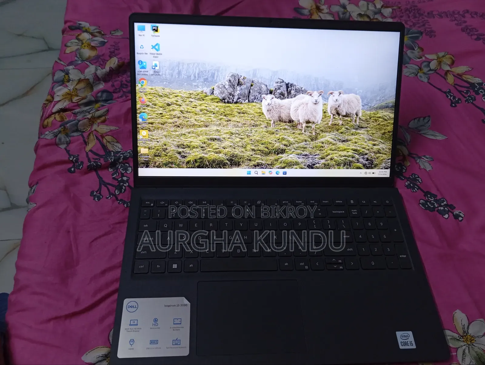 ল্যাপটপ ডেল ইনস্পিরন ১৫ ৩০০০ ৮জিবি ইন্টেল কোর আই৫ এসএসডি ২৫৬জিবি