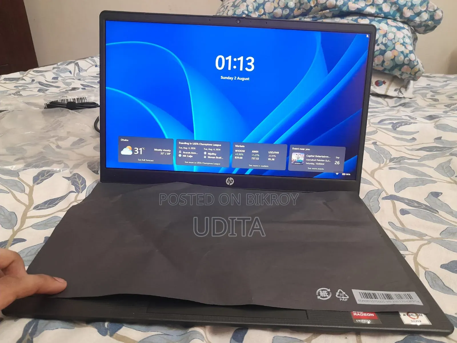 Laptop HP 4gb Amd SSD 128gb