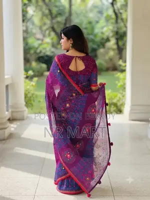প্রিমিয়াম সেমি মসলিন শাড়ি – ব্লাউজ পিসসহ