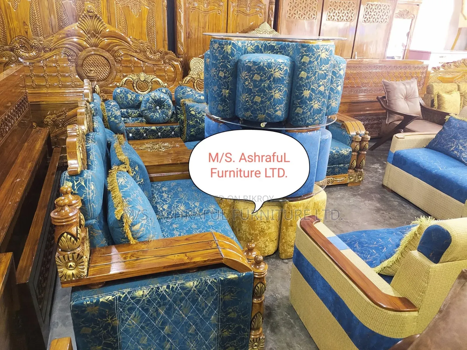 All types of sofas ranging from 25000 Taka to 300000 Taka are available with us
