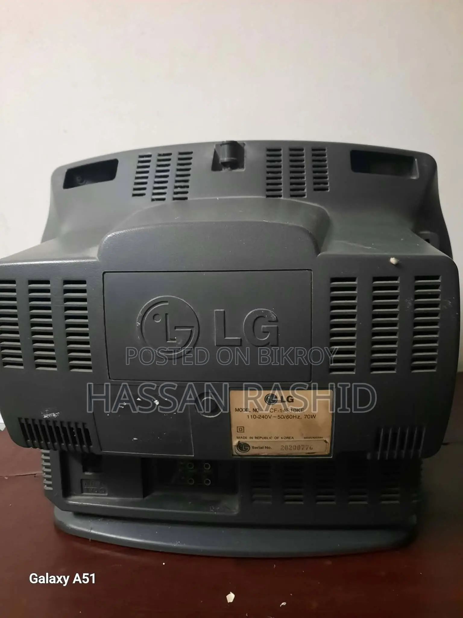 14-Inch LG Original Korean Hexapart Version CRT TV Vintage