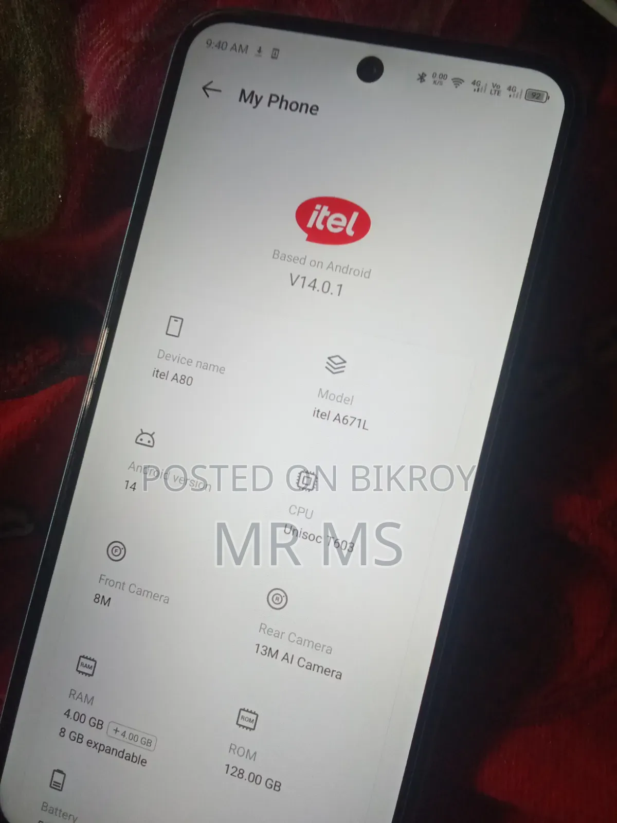 Itel A80 128 GB Purple