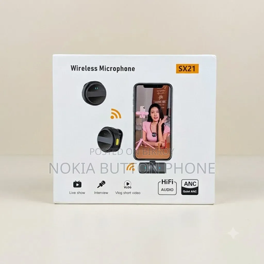 SX21-New 2-in-1 ওয়্যারলেস লেভালিয়ার মাইক্রোফোন - মোবাইল রেকর্ডিং
