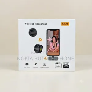SX21-New 2-in-1 ওয়্যারলেস লেভালিয়ার মাইক্রোফোন - মোবাইল রেকর্ডিং