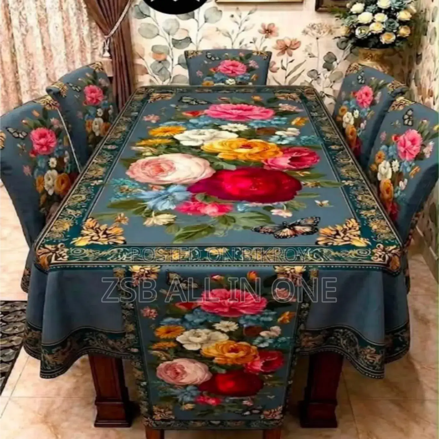 3D ডাইনিং টেবিল কাভার সেট