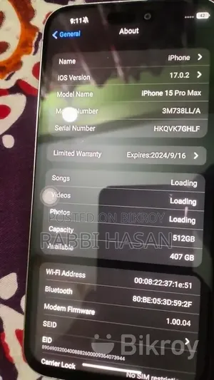 New Apple iPhone 15 Pro Max 512 GB Gray