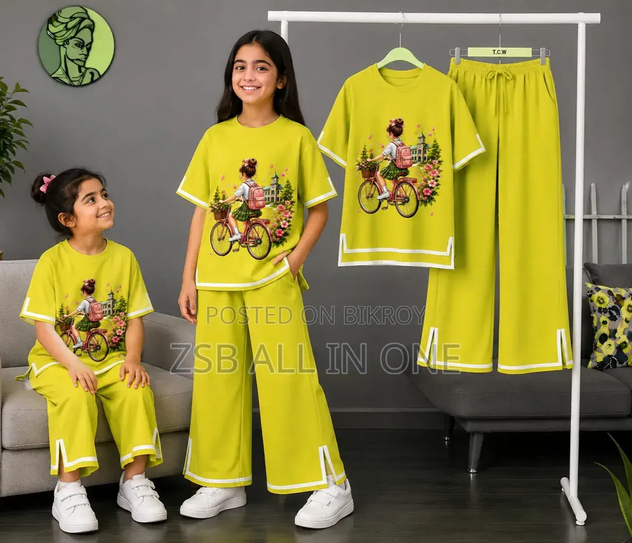 Girls Half Sleeve T-Shirt Pant Set