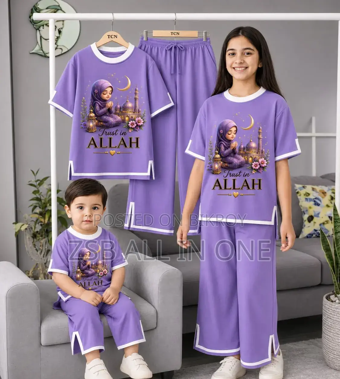Girls Half Sleeve T-Shirt Pant Set