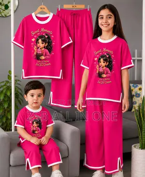 Girls Half Sleeve T-Shirt Pant Set