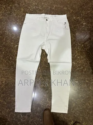 White Full Exportable Jeans Pant