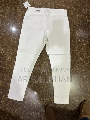White Full Exportable Jeans Pant