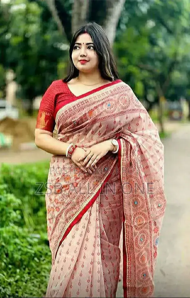 Semi Moslin Sharee With Blouse Piece