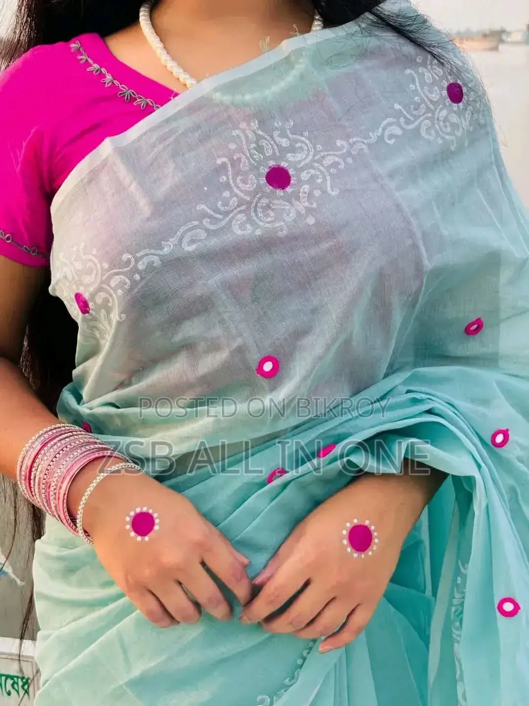 Semi Moslin Sharee With Blouse Piece