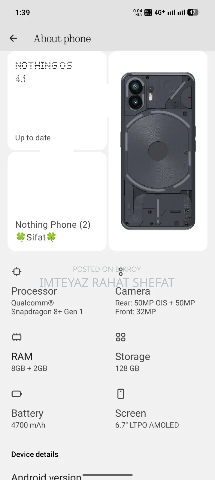 New Nothing Phone 2 128 GB Gray