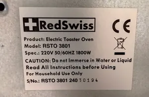 Red Swiss Electric Oven 38 Liters