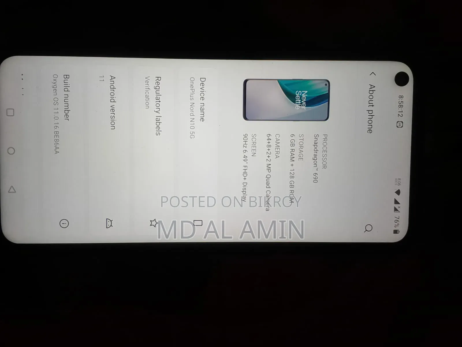 OnePlus Nord N10 5G 128 GB Black