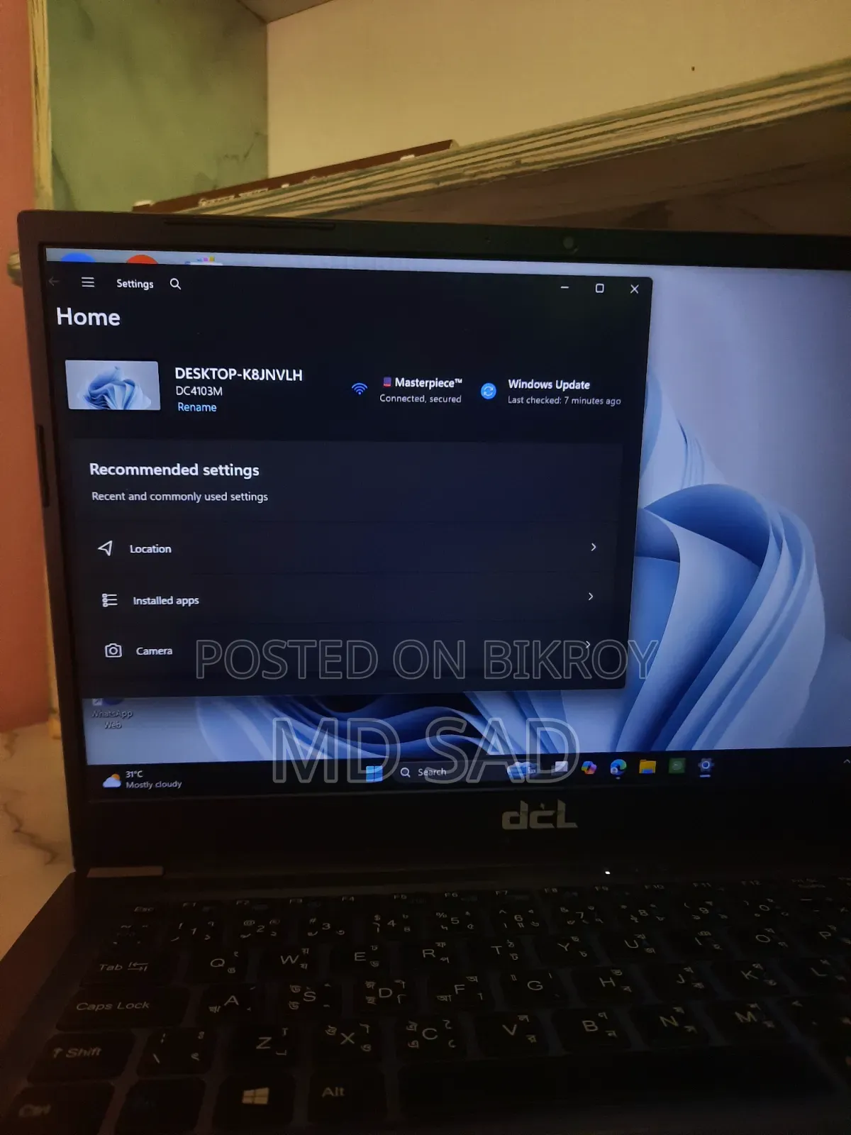 Laptop Origin PC 8GB Intel Core I5 SSD 250GB