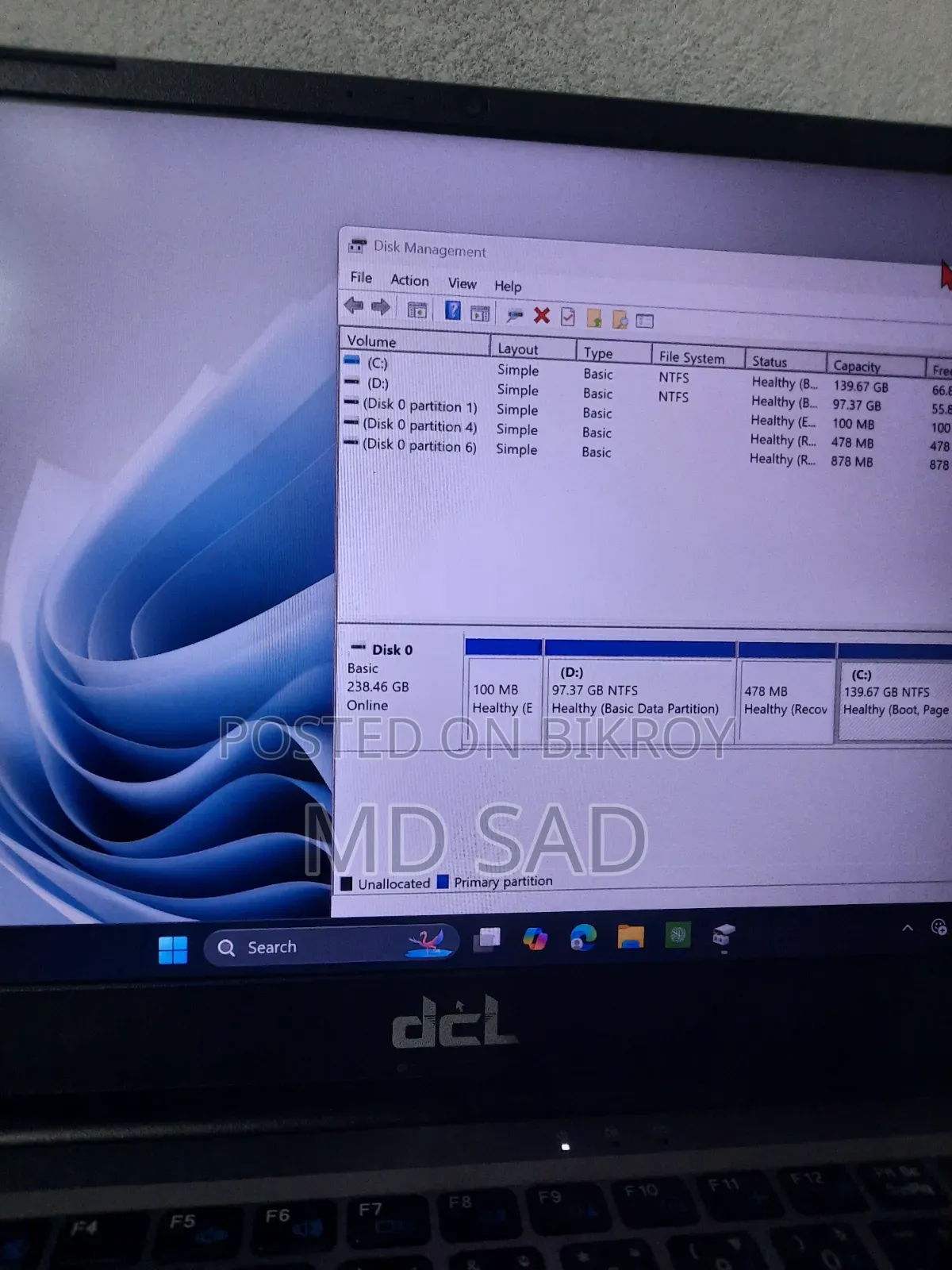 Laptop Origin PC 8GB Intel Core I5 SSD 250GB