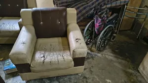 Leather Rexine Sofa and 3-Door Almirah for Sale