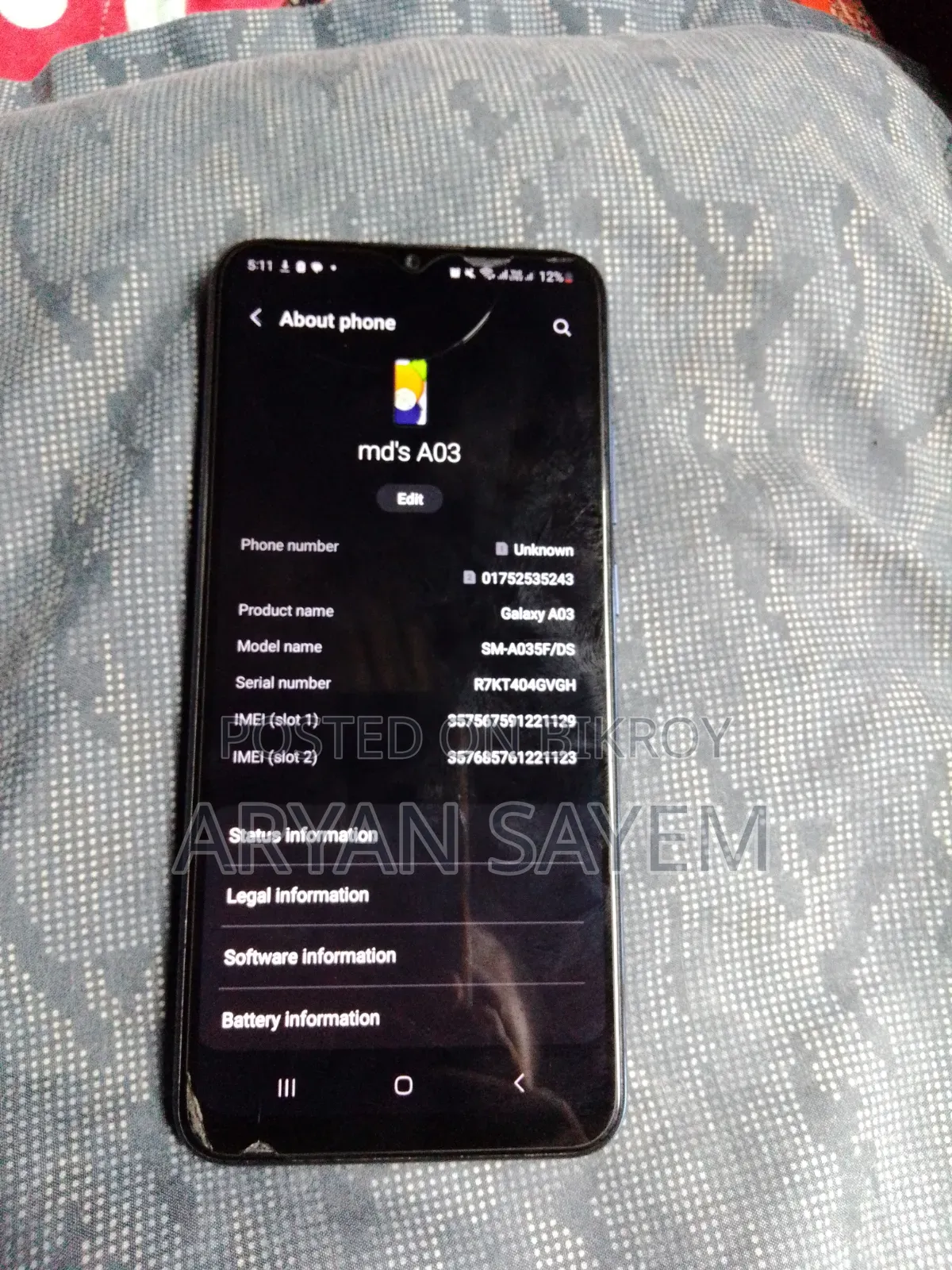 Samsung Galaxy A03 32 GB Blue