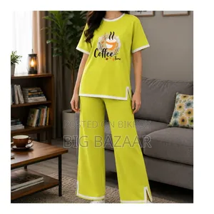 Ladies Half Sleeve T-Shirt Pant Set