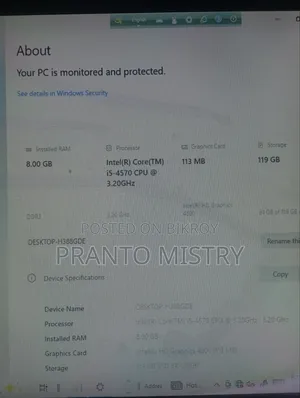 Desktop Computer 8GB Intel Core i5 128GB SSD