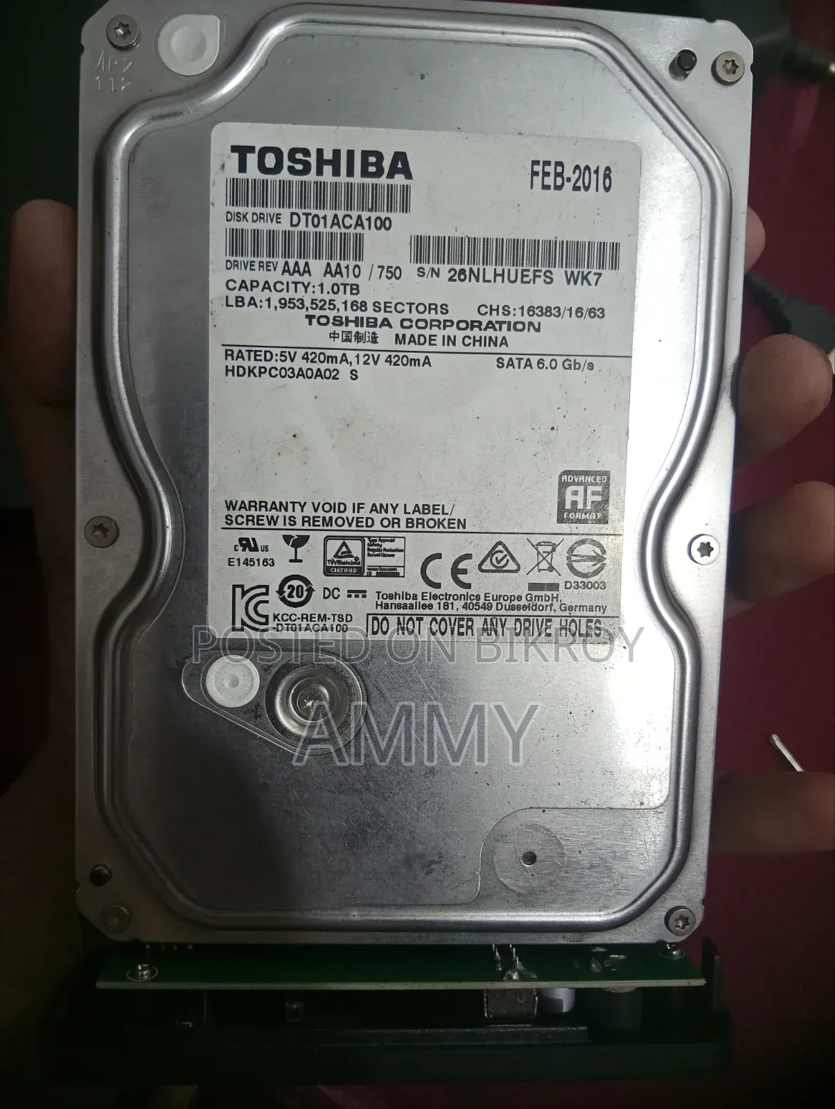Toshiba 1TB Desktop HDD (DT01ACA100) + 3.5" USB External Enclosure
