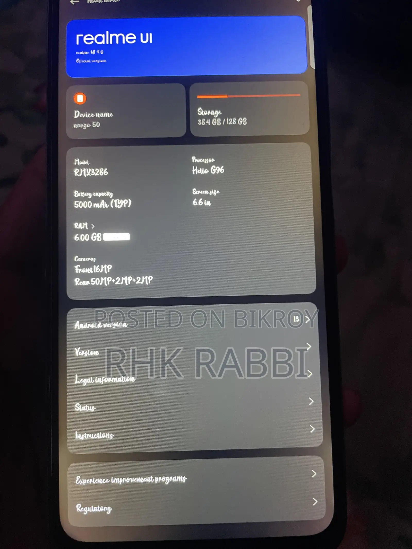 Realme Narzo 50 128 GB Blue