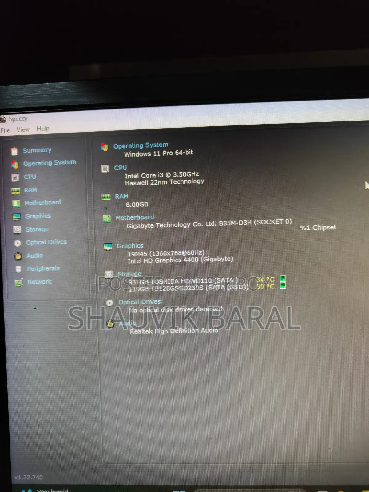 Desktop Computer 8GB Intel Core i3 HDD+SSD 1TB
