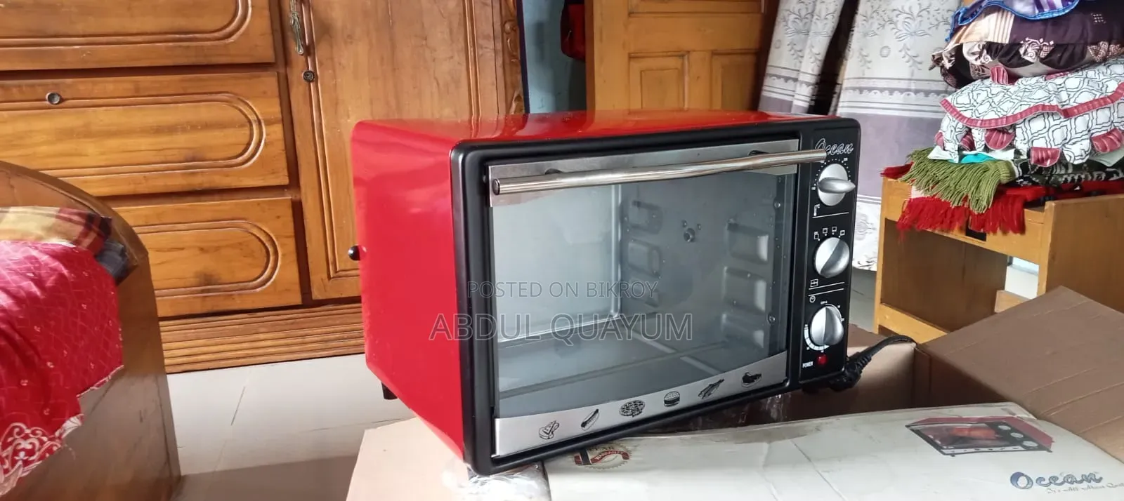 An 18-liter electric oven (With Rotisserie) will be sold.