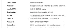 Desktop Computer 6GB Intel Core i5 HDD+SSD 256GB