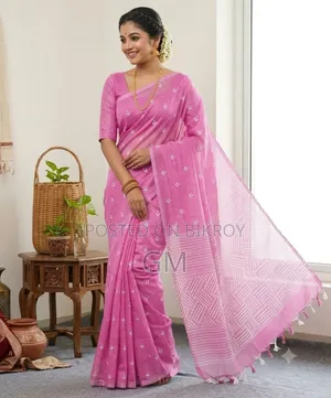 হাফ সিল্ক স্ক্রিন প্রিন্ট শাড়ি