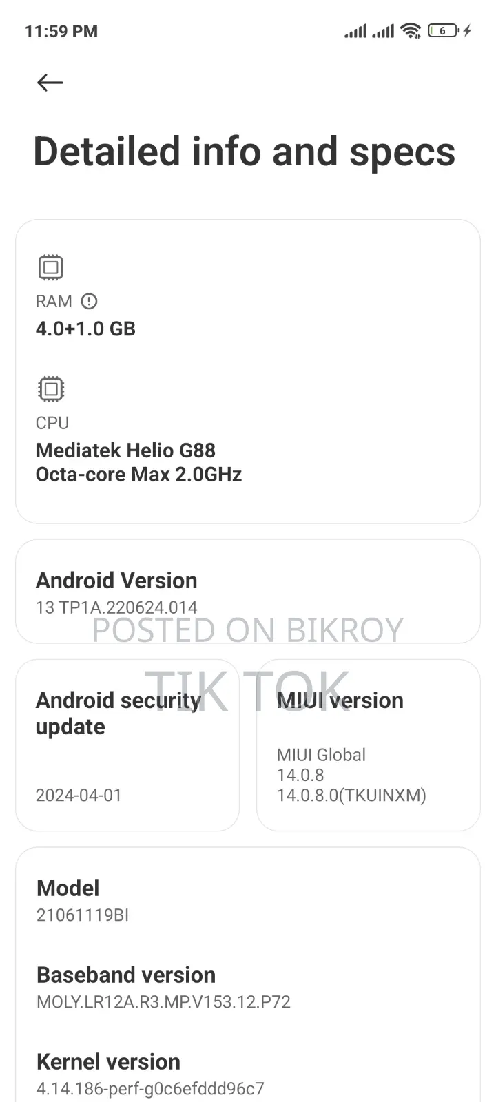 Xiaomi Redmi 11 Prime 64 GB Silver