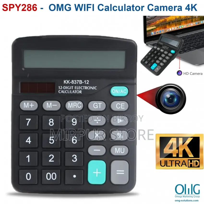 Hidden Camera Calculator, Full HD 1080P WiFi Spy Camera