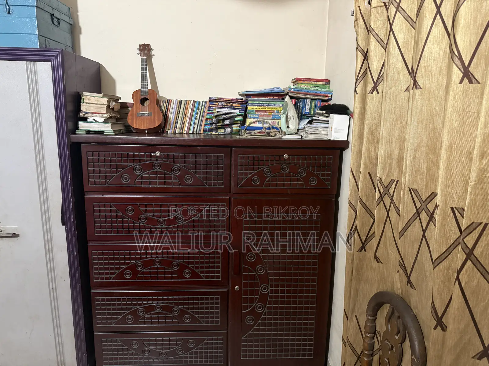 Premium Quality 5 Drawer Combo Wardrobe With Side Cabinet (Used/Fresh)