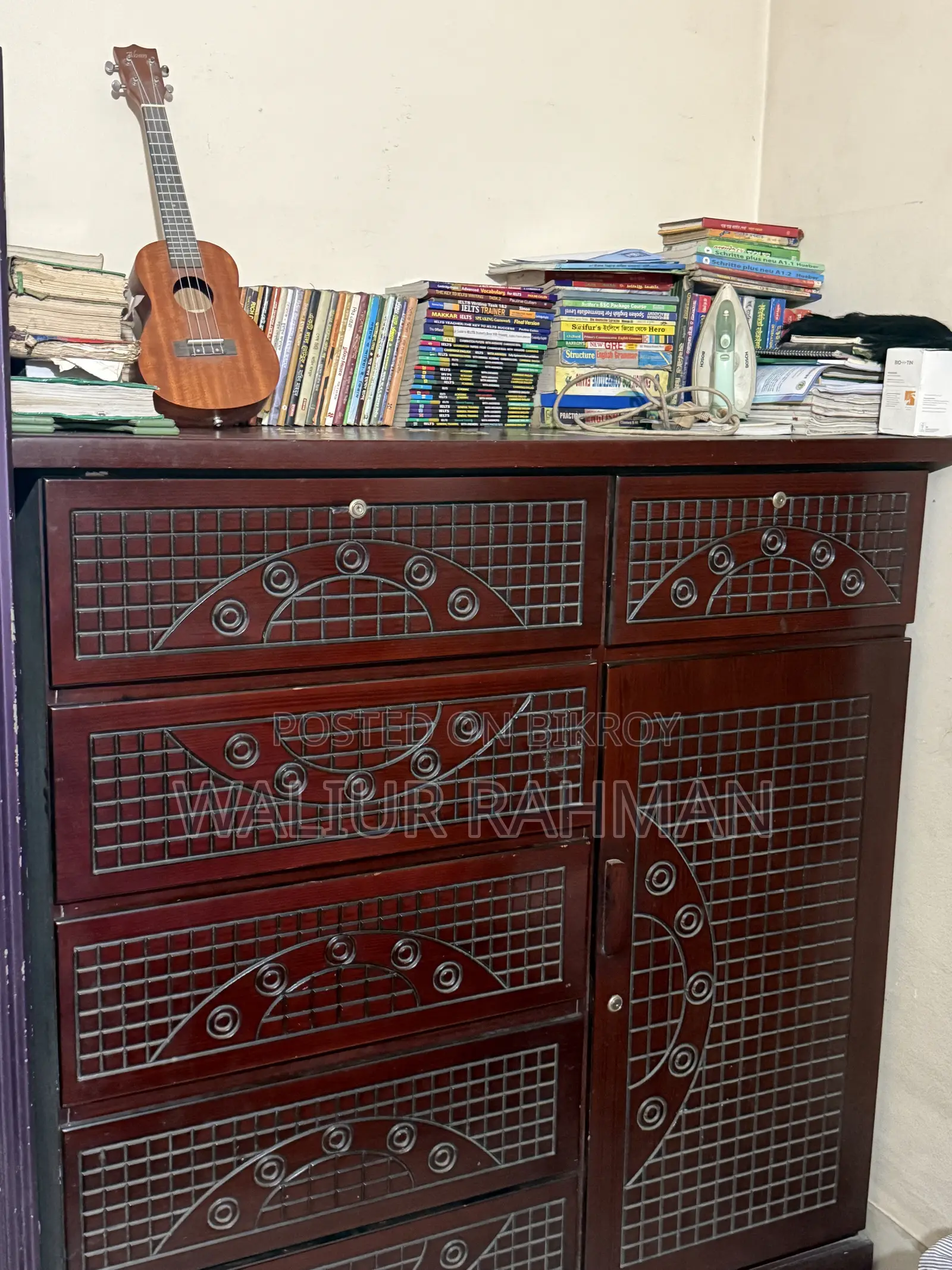 Premium Quality 5 Drawer Combo Wardrobe With Side Cabinet (Used/Fresh)