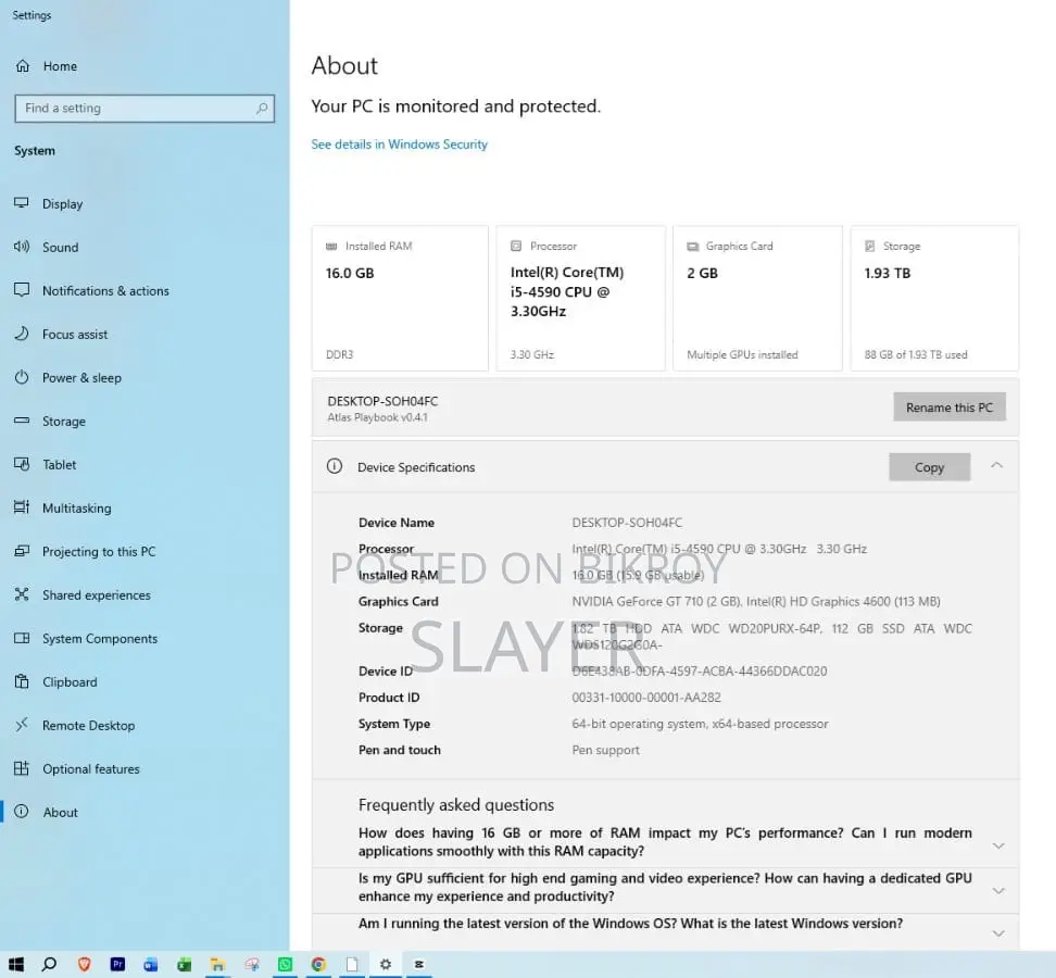 Desktop Computer Gigabyte 16GB Intel Core I5 HDD+SSD 2TB