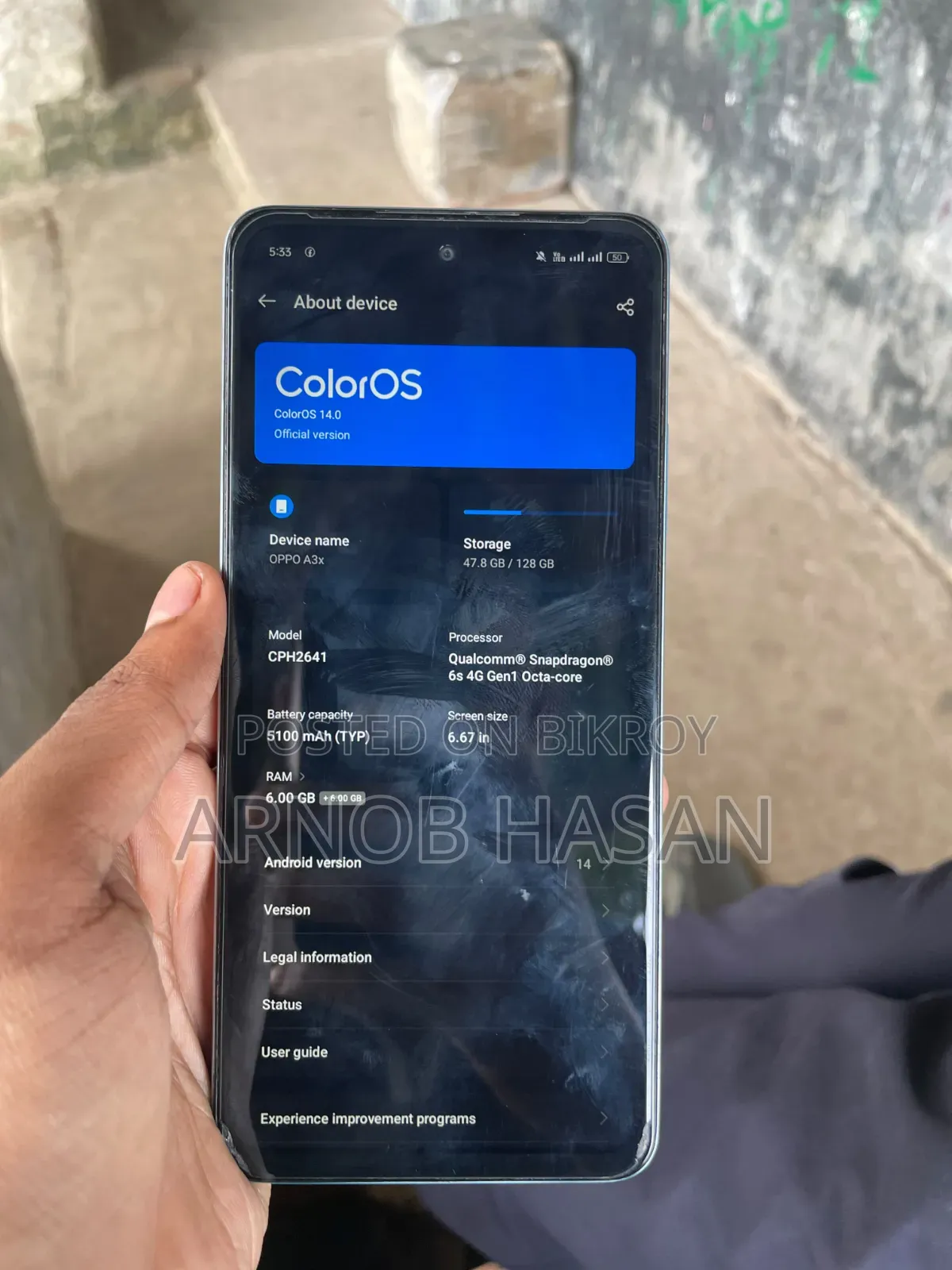 Oppo A3x 128 GB Blue