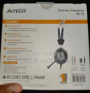 A4tech হেডফোন (ওয়ারেন্টিসহ)